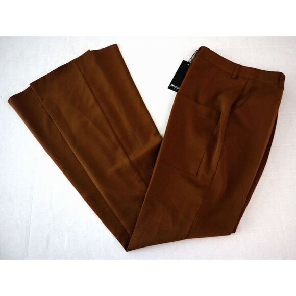 Nasty Gal Women's Sz 0 Camel Brown Tailored High Waisted Flared Dress Pants - Picture 9 of 9